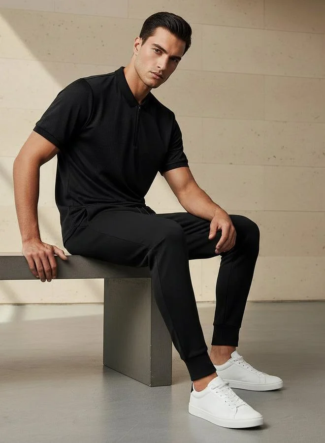 سبلاش فيڤ Men Short Sleeves Textured Polo T-shirt